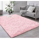 Tapete Sala Felpudo Peludo Rosa Bebe 140 X 200 Cm