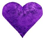 Tapete Sala Felpudo Peludo Roxo Coração 140 cm