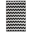 Tapete Sala Geométrico Zigzag 100X150 Cm Lavável Preto Prata Tapete Sala Geométrico Zigzag 100X150 Cm Lavável Preto Prata