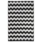 Tapete Sala Geométrico Zigzag 200X250 Cm Lavável Preto Prata