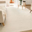Tapete Sala Quarto Grande 3,00m x 2,00m Antiderrapante 100% Algodão Cru Creme Artesanal de Tear Decoração Neutra