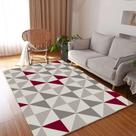 Tapete sala standard geométrico triângulos antiderrapante cinza e vinho casa dona