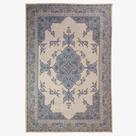 Tapete Sala Tabriz Bege Azul 100X150 Cm Classico Tipo Belga