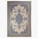 Tapete Sala Tabriz Bege Azul 200X250 Cm Classico Tipo Belga