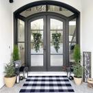 Tapete SEEKSEE Cotton Buffalo Plaid 70x110cm azul marinho e branco Tapete SEEKSEE Cotton Buffalo Plaid 70x110cm azul marinho e branco