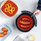 Tapete Silicone Para Air Fryer 18cm Forro Vermelho Fritadeira Elétrica Redondo Multiuso