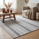 Tapete Super Resistente Grande 2,50 x 2,00 Escandinavo Premium Listrado Cinza