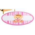 Tapete Tatame Antiderrapante Emborrachado Quarto Bebe Menina Berço Interativo Decorativo Ursa Rosa