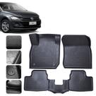 Tapete Tipo Bandeja para Novo Polo Track 2018 17 19 20 a 2025 2026 Borda elevada Forte Preto Luxo