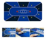 Tapete Toalha De Poker Borracha Azul 120x60cm Profissional Tapete Toalha De Poker Borracha Azul 120x60cm Profissional