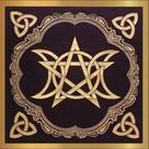 Tapete/Toalha Para Tarô E Oráculos Triquetra Com Pentagrama em veludo suede 1.40 por 1.40