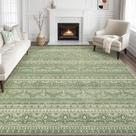 Tapete Tortania 305x366cm Lavável Macio Boho Marroquino Verde