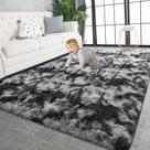 Tapete TWINNIS 244x305 cm Fluffy Plush Indoor Preto Cinza