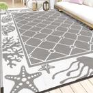 Tapete Vaukki reversível cinza para pátio externo 180x270 cm Tapete Vaukki reversível cinza para pátio externo 180x270 cm