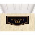 Tapete welcome preto formato medida porta.