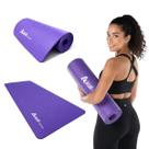 Tapete yoga nbr macio 8mm exercícios pilates 185x62cm aluí -
