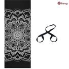 Tapete Yoga Premium Black Estampa Mandala+Alça de brinde