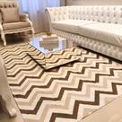 Tapete Zig Zag Para Sala 2,50x1,50 Com Antiderrapante