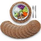 Tapetes americanos BLUEWEST Woven Water Hyacinth 33 cm marrons (conjunto de 10)