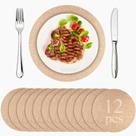 Tapetes americanos de serapilheira ATDRU redondos de 30 cm, placas de carregador rústicas x12 Tapetes americanos de serapilheira ATDRU redondos de 30 cm, placas de carregador rústicas x12