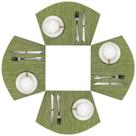 Tapetes americanos de vinil tecido de PVC SHACOS redondos 30x45 cm, 4 conjuntos, verdes