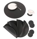 Tapetes americanos e porta-copos Jovono Faux Leather Round Disko Tapetes americanos e porta-copos Jovono Faux Leather Round Disko