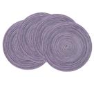 Tapetes americanos SHACOS, redondos, trançados, 38 cm, algodão, conjunto de 4 roxos claros