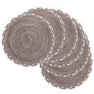 Tapetes americanos SHACOS Round Braided Glitter 38 cm, conjunto de 6 (multicoloridos)