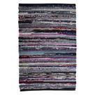 Tapetes Cotton Hoisery Dark Multi Chindi Area, 24x36 polegadas, multicoloridos escuros, internos/externos, sala de estar, laváveis à máquina, tecidos à mão, entrada de cozinha