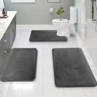 Tapetes de banheiro Conjunto de tapetes de banho Clara Clark Memory Foam Grey Tapetes de banheiro Conjunto de tapetes de banho Clara Clark Memory Foam Grey