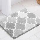 Tapetes de banheiro DEXDE, cinza, antiderrapantes, quadriculados, 43x61 cm, absorventes
