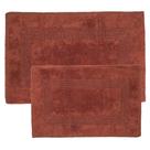 Tapetes de banheiro Lavish Home, conjunto de tapetes de algodão de 2 peças, vermelho tijolo