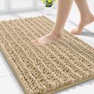 Tapetes de banheiro Mat Smiry Extra Soft Absorbent Chenille Beige