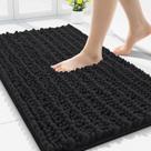 Tapetes de banheiro Mat Smiry Extra Soft Absorbent Chenille Black