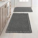 Tapetes de banheiro MIULEE Waffle Dark Grey 17x24cm+18x30cm Conjunto de 2