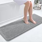 Tapetes de banheiro OLANLY Tapetes de banho Chenille 120x43cm cinza claro
