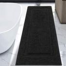 Tapetes de banheiro SHACOS Super Soft 61x152cm pretos antiderrapantes Tapetes de banheiro SHACOS Super Soft 61x152cm pretos antiderrapantes