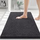 Tapetes de banheiro Smiry Luxury Chenille Extra Soft 30x20cm Charcoal