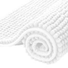 Tapetes de banheiro SUBRTEX Chenille Bath Mat 1400GSM branco 50x80cm
