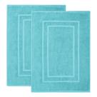 Tapetes de banho Feather & Stitch 100% algodão felpudo (76x53cm) Aqua
