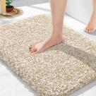 Tapetes de banho Yimobra Ultra Soft Absorvente de Água 80x50cm Bege Claro