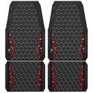 Tapetes de Carro CAR PASS Diamond Rubber - Conjunto Completo (Preto e Vermelho)