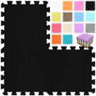Tapetes de espuma qqpp EVA Rubber 18 Tiles Interlocking Black