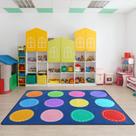 Tapetes de sala de aula, tapetes Playmat, tapete infantil Engree, 6 x 9 pés, azul
