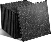 Tapetes para equipamentos de ginástica SUPERJARE Rubber Top 96m² preto/cinza