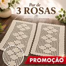 Tapetes Retangular 2 Peças Crochê Artesanal 60x40cm Par 3 Rosas