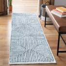 Tapetes Runner Bloom Caria, laváveis, antiderrapantes, 80x300cm, marfim/preto