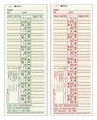 Tarjetas de tiempo Adams quincenales de doble cara para horas extra, paquete de 200