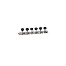 Tarraxa Guitarra Niquelada 6L Botões Preto 702 Deval AGD7020