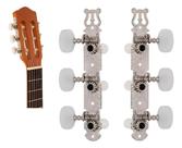 Tarraxas Pino Grosso Violão Nylon Cromada Tarrachas 3 Prateado